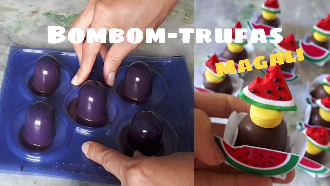 COMO FAZER TRUFAS SUPER FÁCIL-BOMBOM DE CHOCOLATE + PERSONALIZAÇÃO MAGALI
