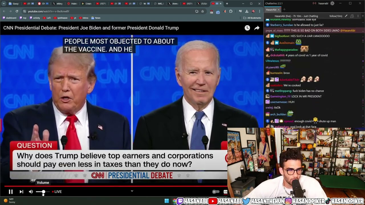 Trump vs Biden 2024 Debate | Hasanabi Reacts to Trump vs Biden 2024 Debate