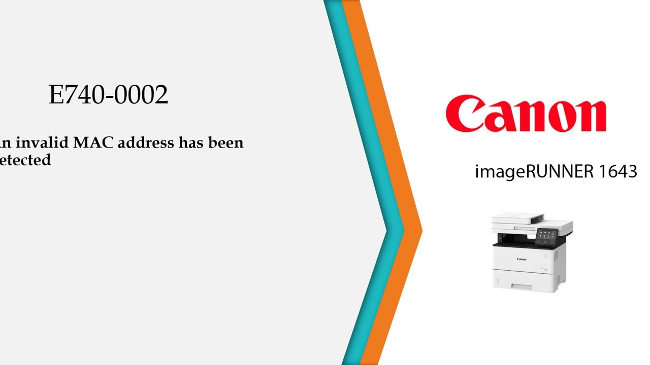 Canon ir 1643 error code e733 (E733-0002)