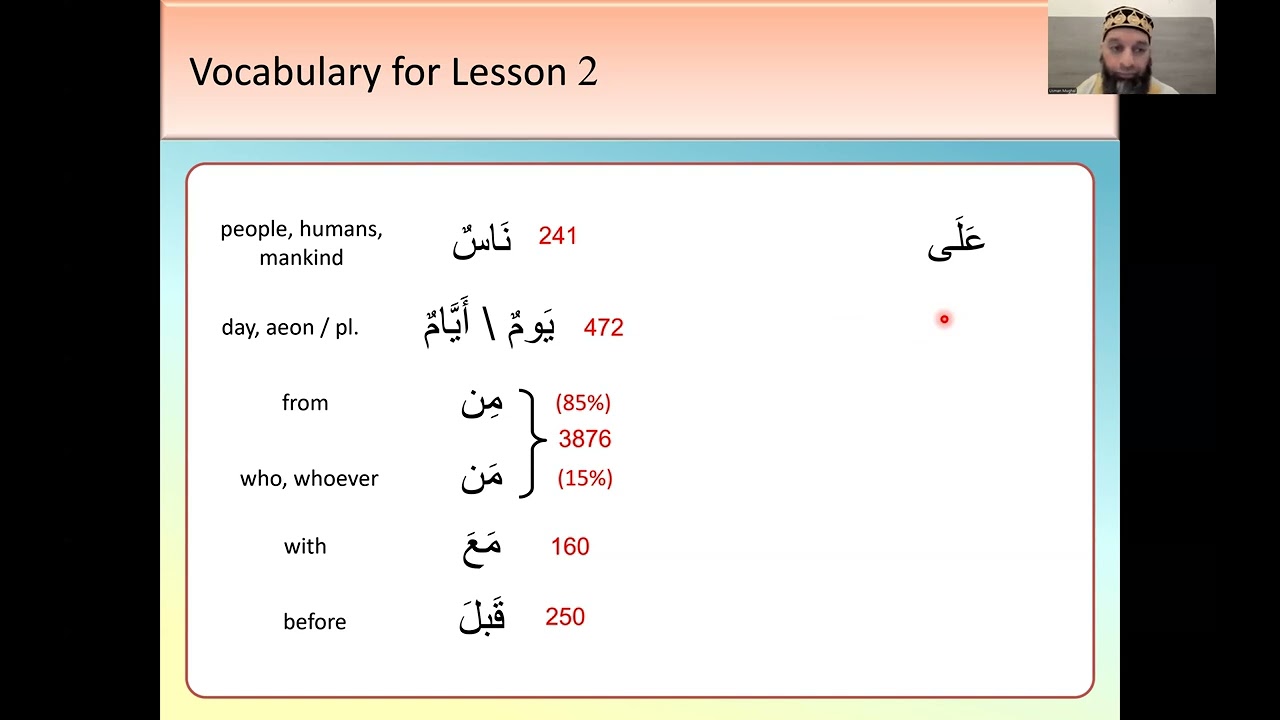 03 Beginners Quranic Arabic course LEVEL 1 - lesson 3 of 10 - 2024