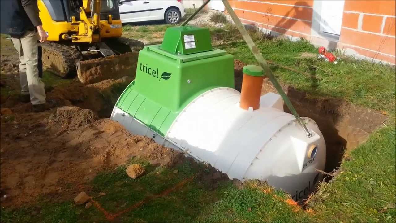 Simplicité de pose d'une micro station d'épuration Tricel FR6/4000 gravité