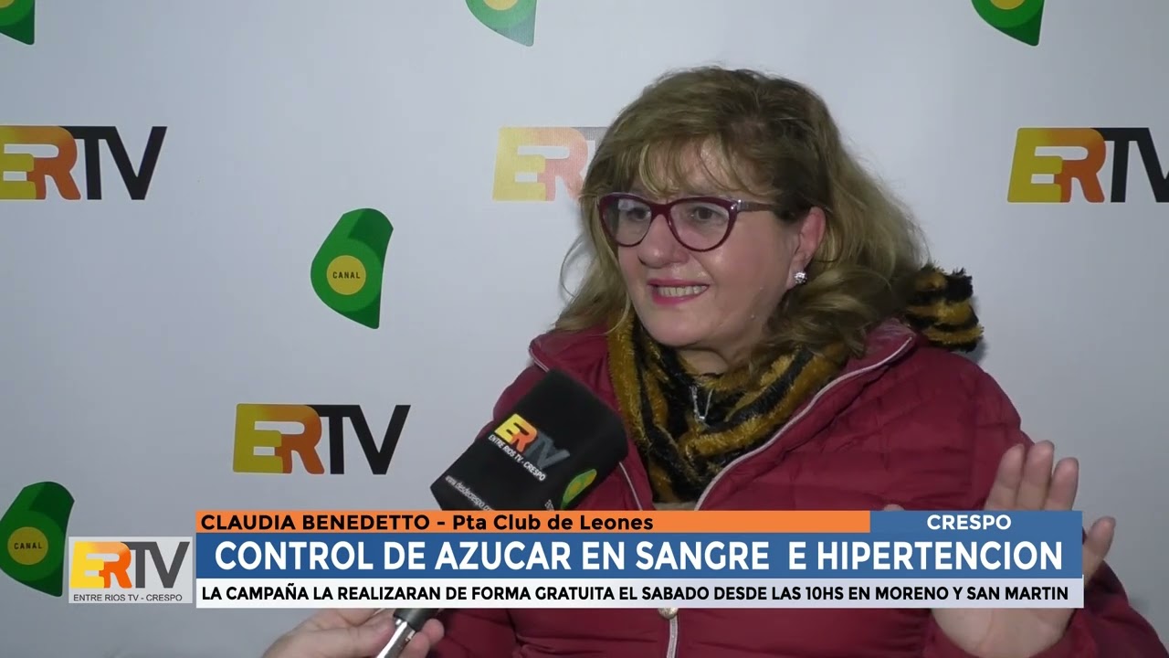 Claudia Benedetto - Club de Leones organiza campa&ntilde;a de control de az&uacute;car en sangre e hipertensi&oacute;n