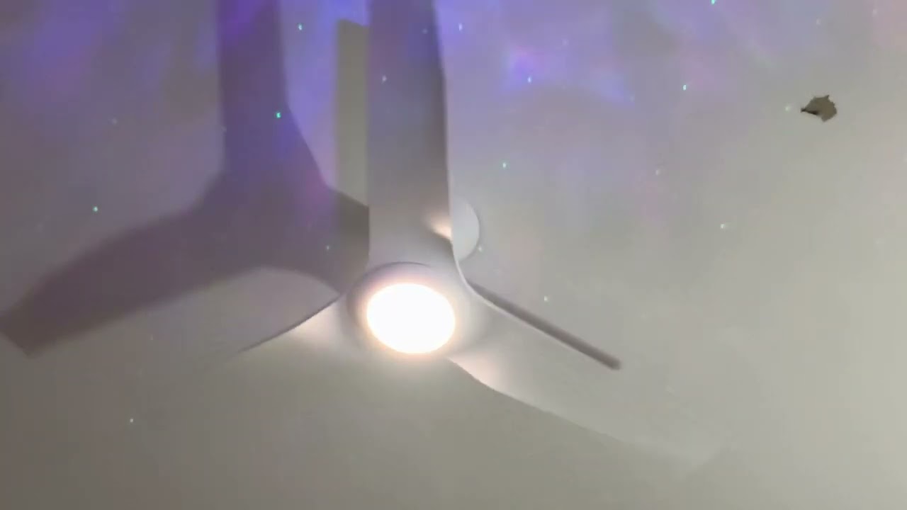 First test of new fan with light on and on all speeds 