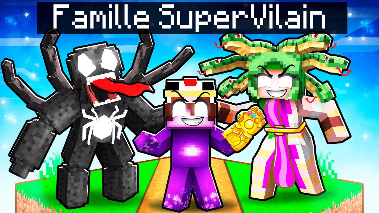 Adopté par une FAMILLE de SUPER VILAIN sur Minecraft !