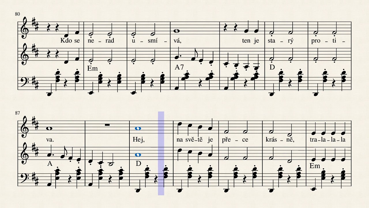 Muzikantova písnička (Obušku z pytle ven) - noty pro akordeon