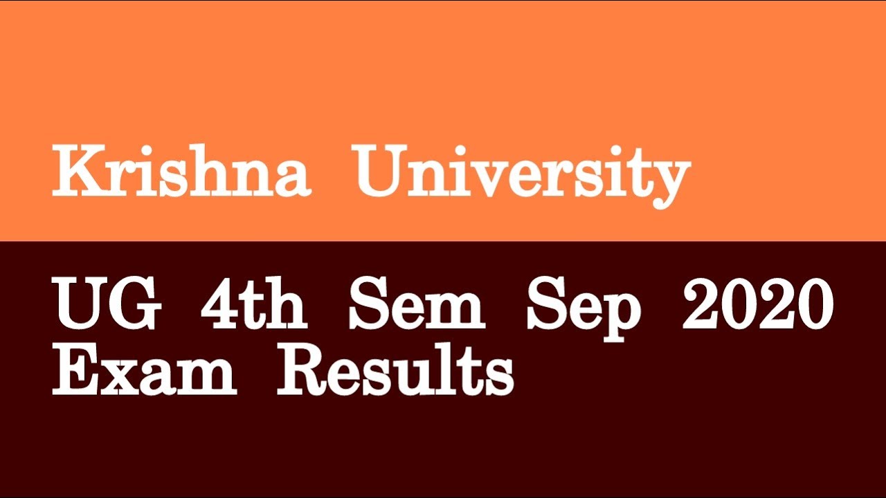 Krishna University UG 4th Sem Sep 2020 Exam Results