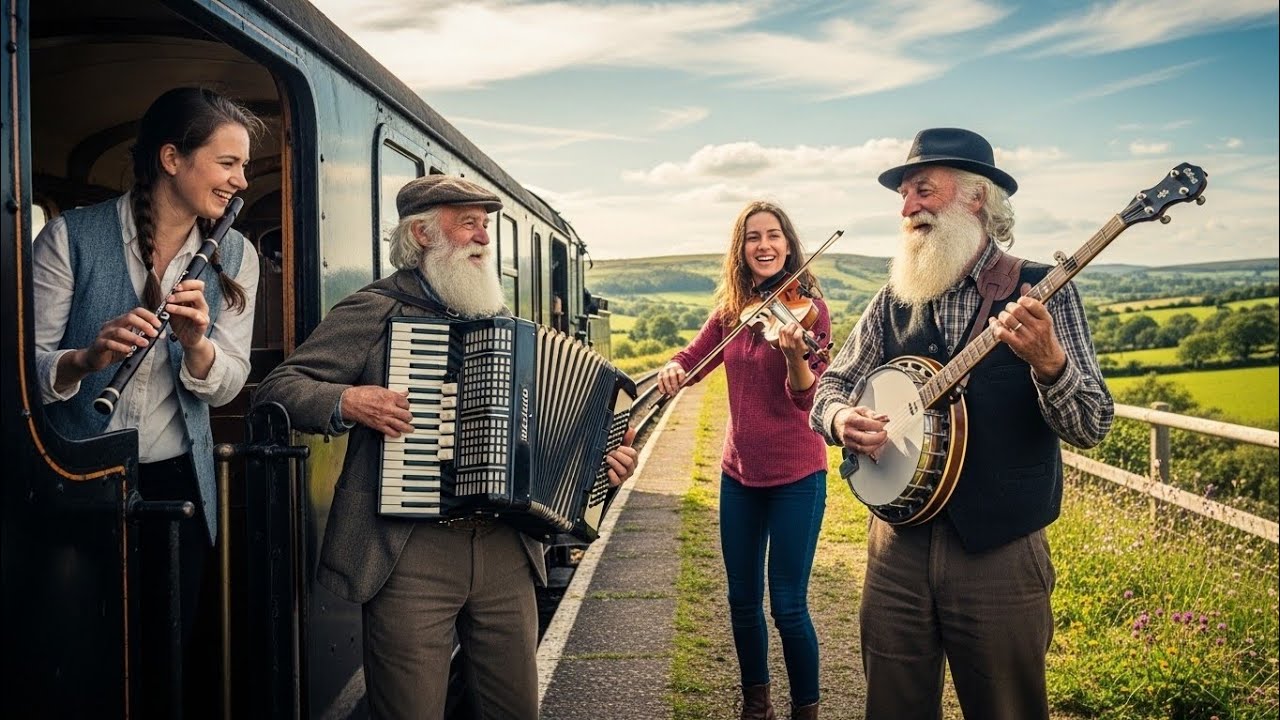 Vintage Train Journey – Joyful Folk Instrumental with Banjo, Accordion, Fiddle & Irish Flute