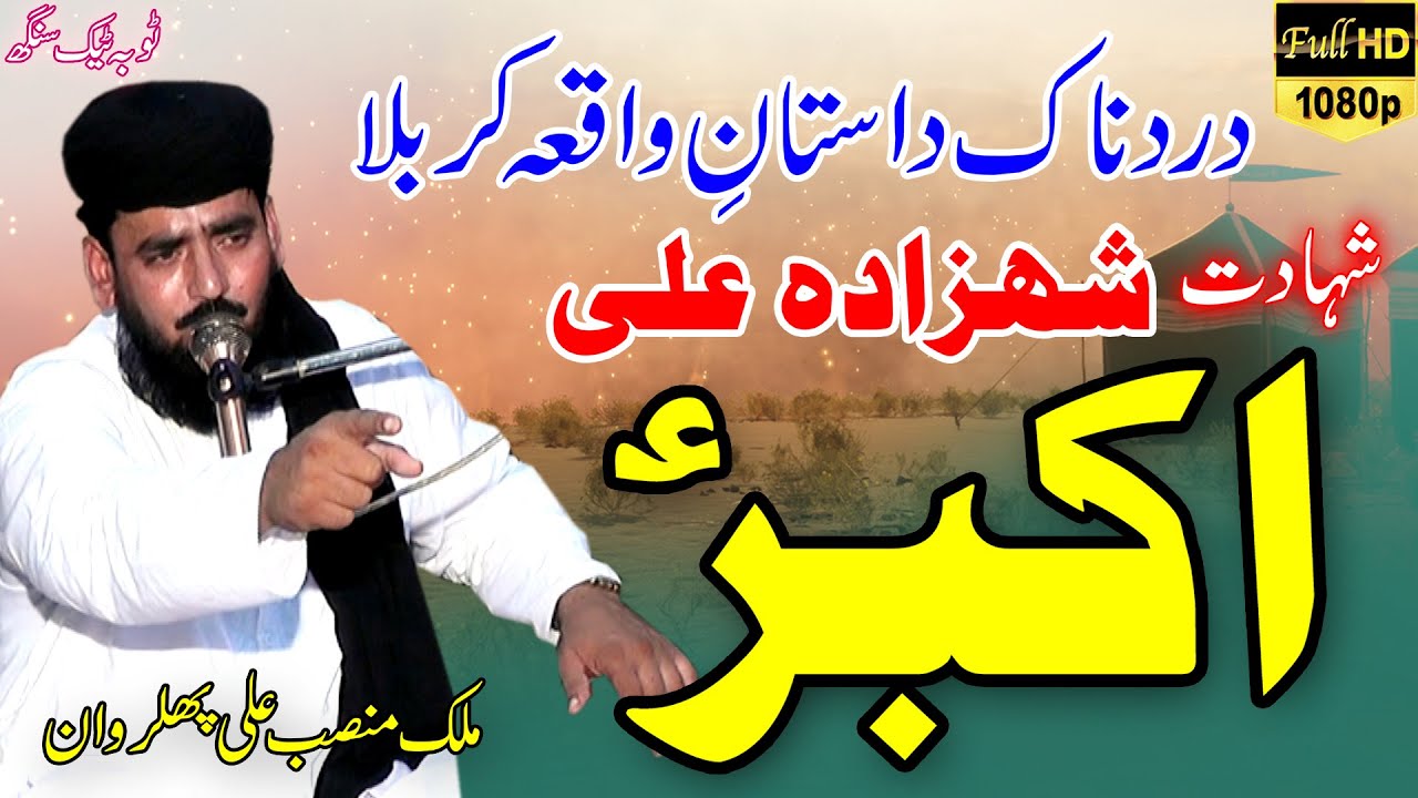 shahadat imam ali akbar | شہادت امام علی اکبر | malik mansab ali hafizabadi | tajdar e madina |