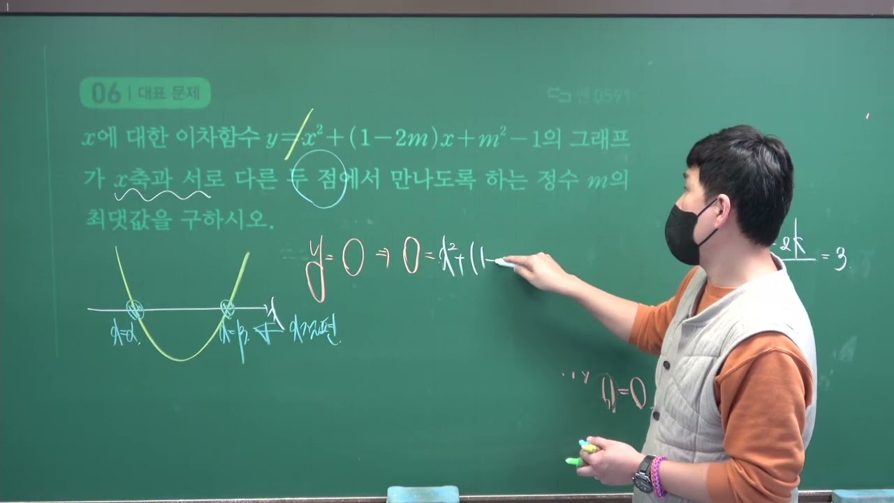 20260221 공통수학1 쎈B 06. 이차방정식과 이차함수(5) (J) 장안동 수학 형설학원 기특한 수학 노동일