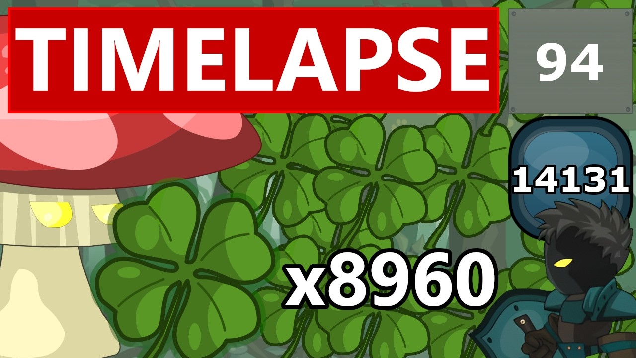 Opening 8960 Clovers lvl 13417-14131 Timelapse x16 Swords and Souls Flash Game s02e94