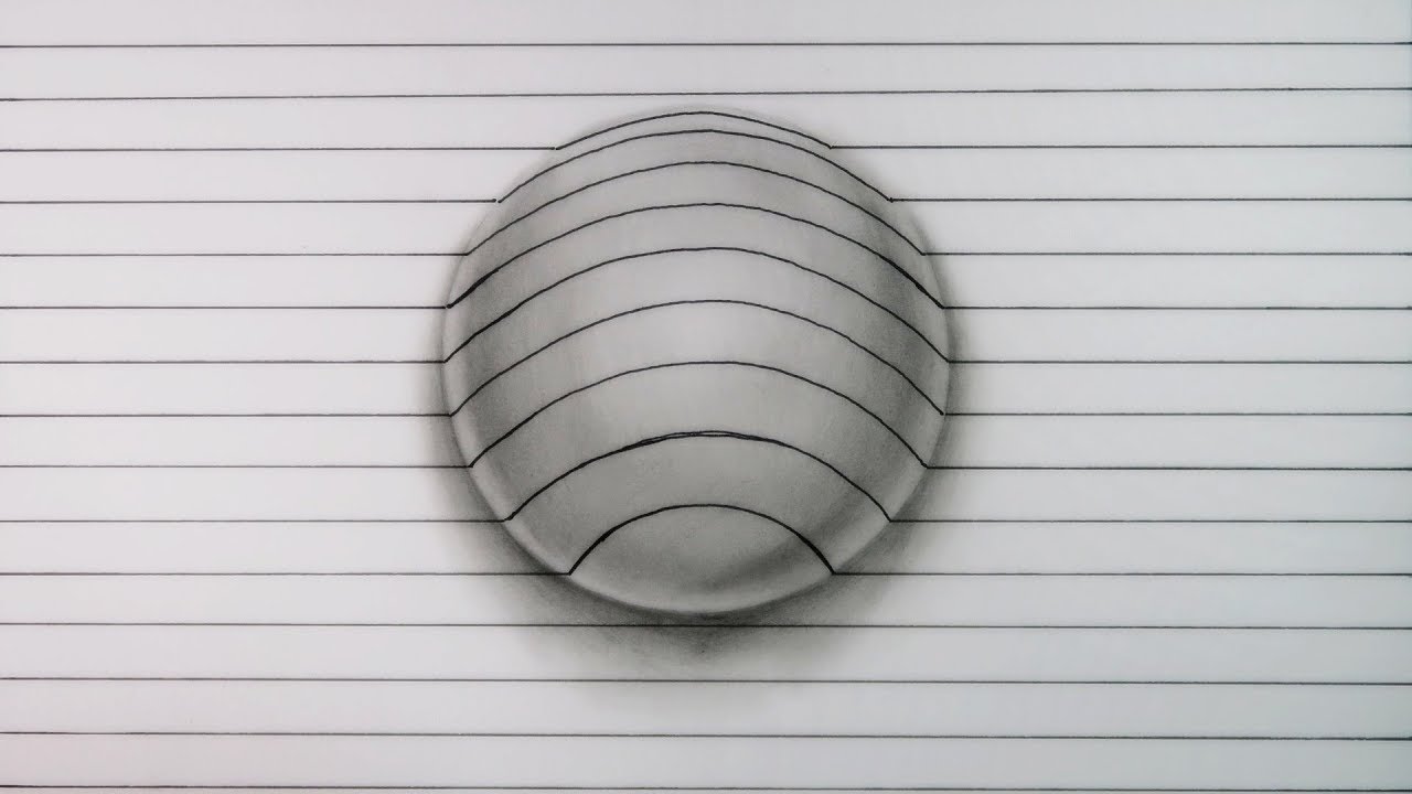 Cómo Dibujar esta INCREÍBLE esfera 3D | MUY FÁCIL | ILUSIÓN ÓPTICA | How to draw 3D Sphere