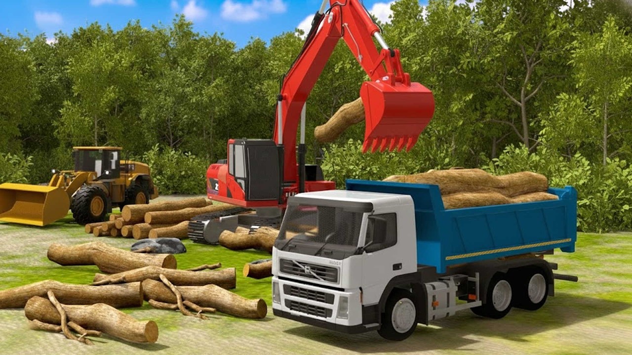 Insane Logging Operation 🌲🚛|  Excavator & Truck Teamwork | CONSTRUCTION VEHICLES