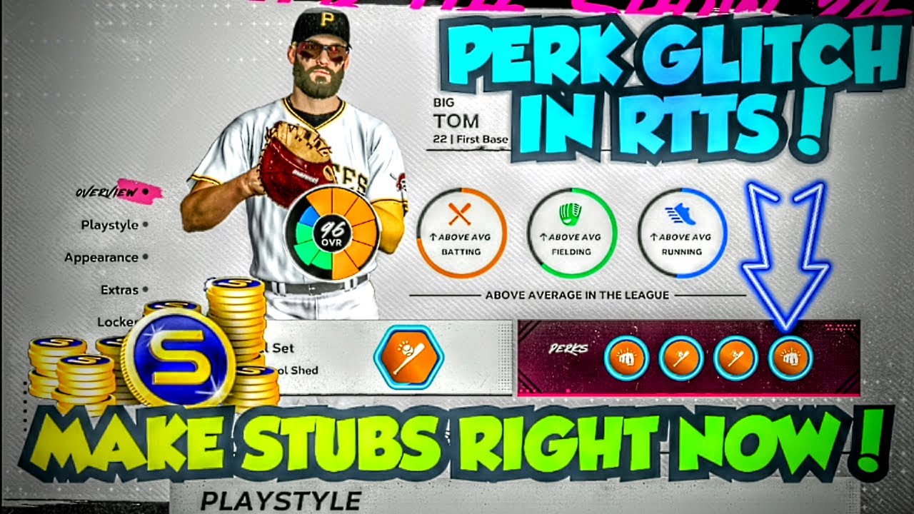 PERK STUB GLITCH INSIDE ROAD TO THE SHOW IN MLB THE SHOW 24! RTTS PERK STUB GLITCH!