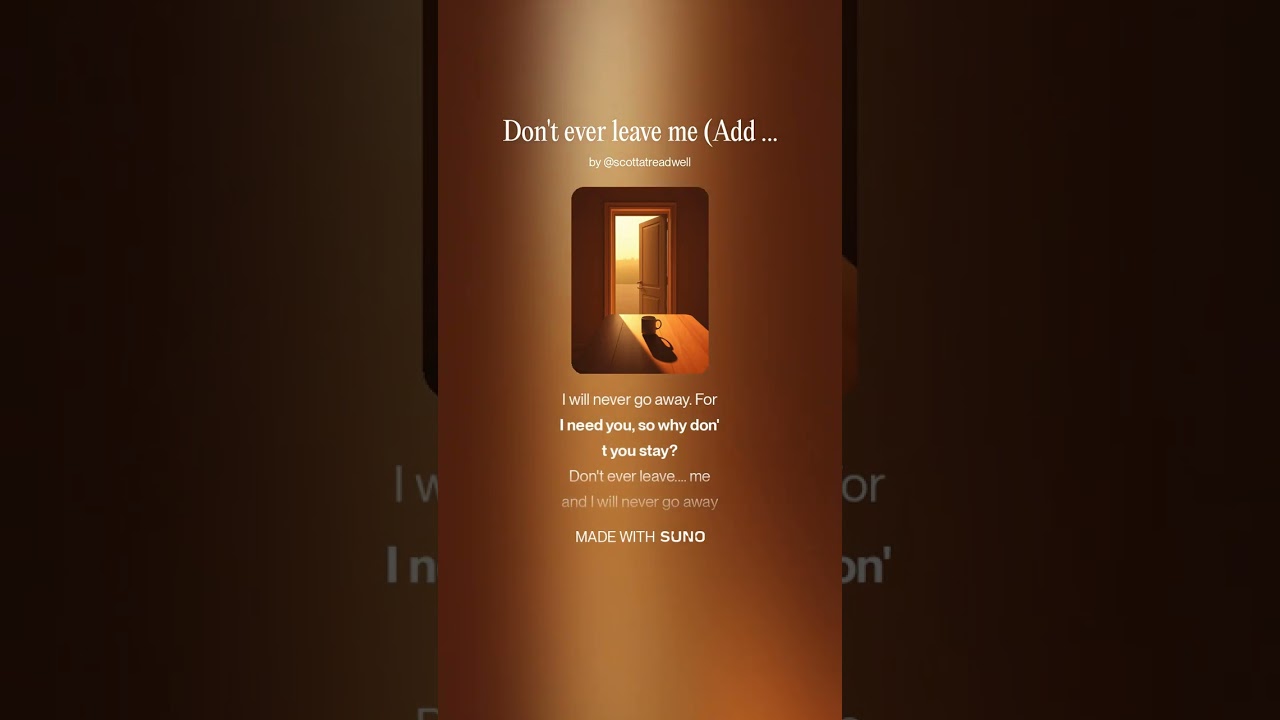 Don't ever leave me   ( 2 )