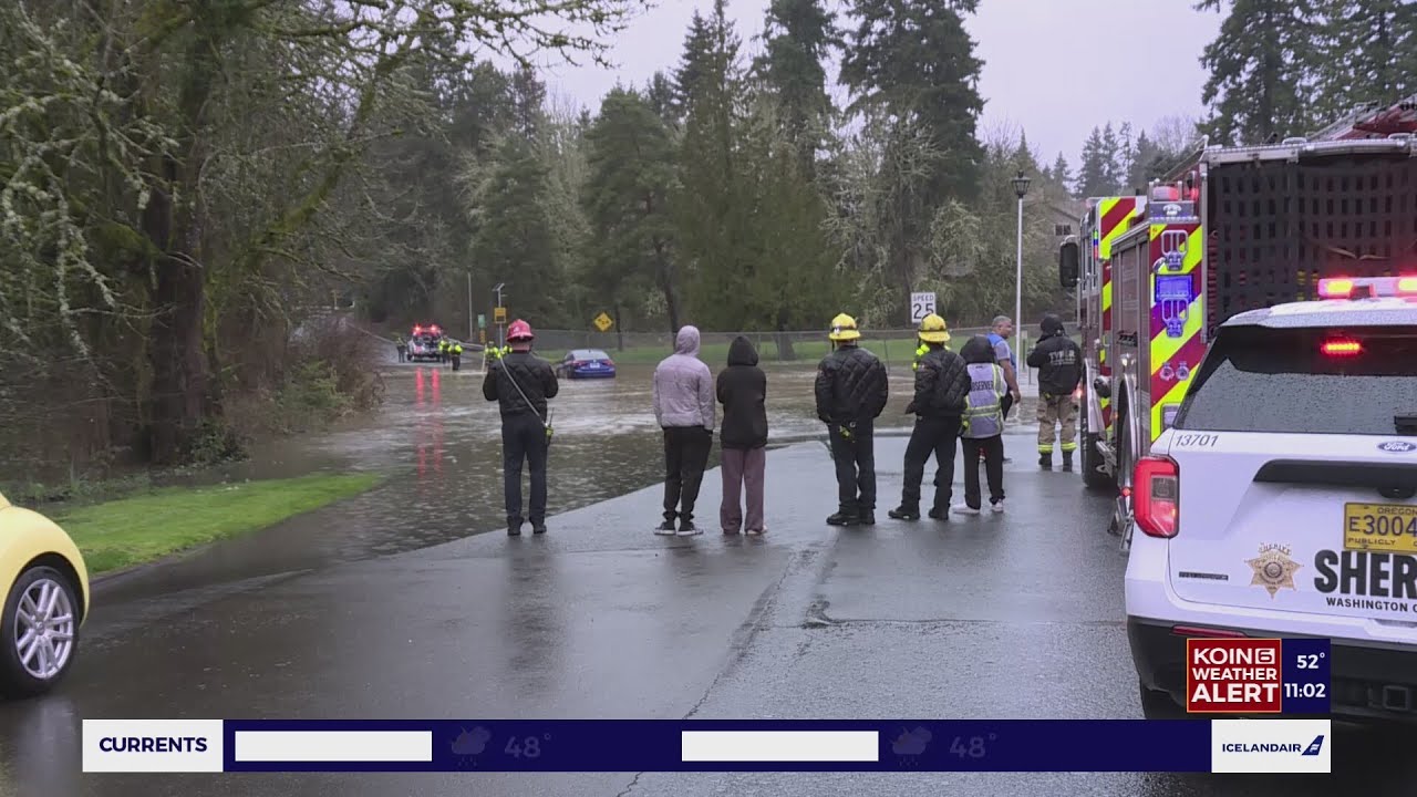 Flooding brings landslides, stranded cars, downed power lines around Portland