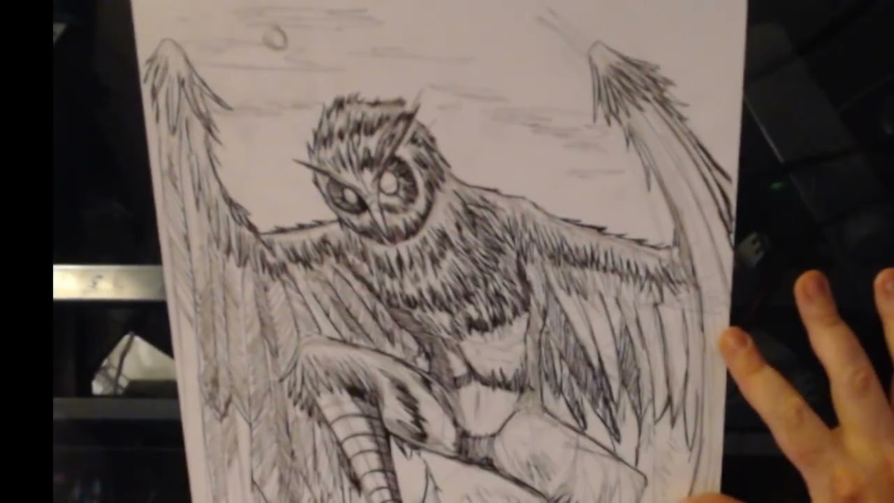 inktober day 1 owl man