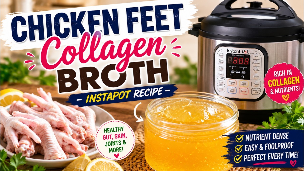 COLLAGEN RICH Chicken Foot Bone Broth - For Skin, Hair, Gut Health, Digestion, Joint Pain. Instapot