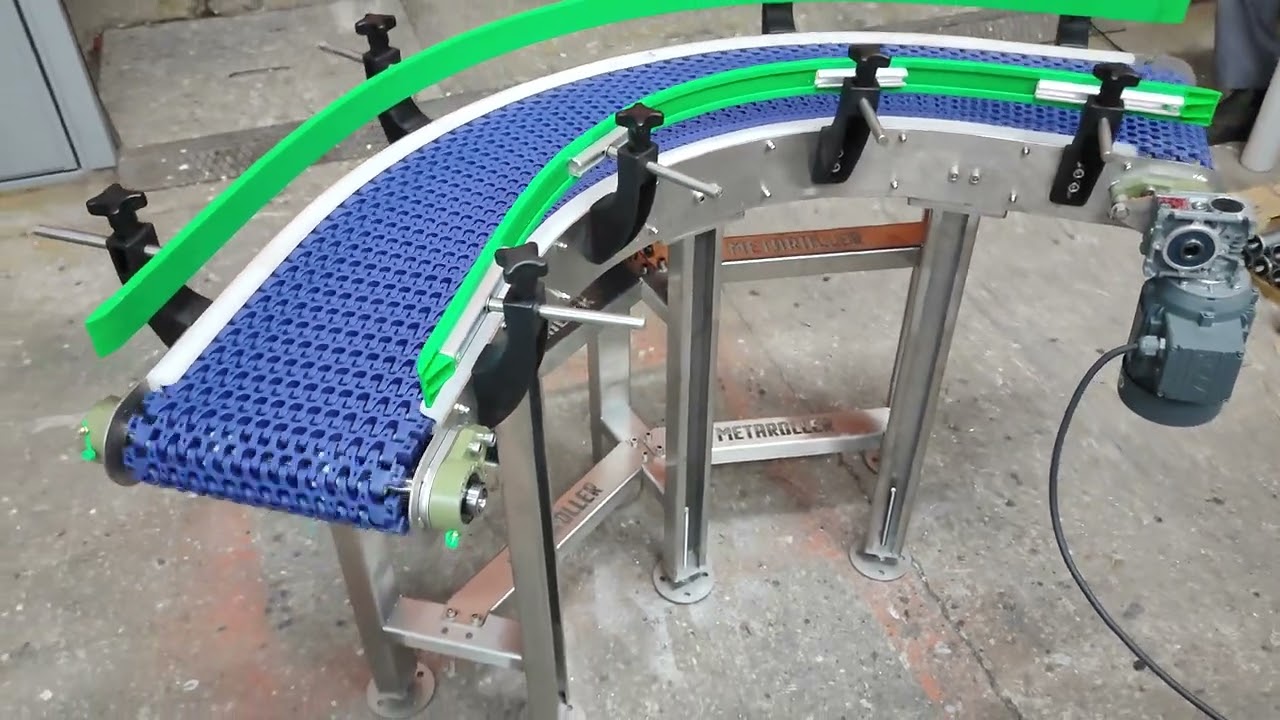 90 Degree Curve Conveyor - Modular Belt Conveyor Systems #curveconveyor