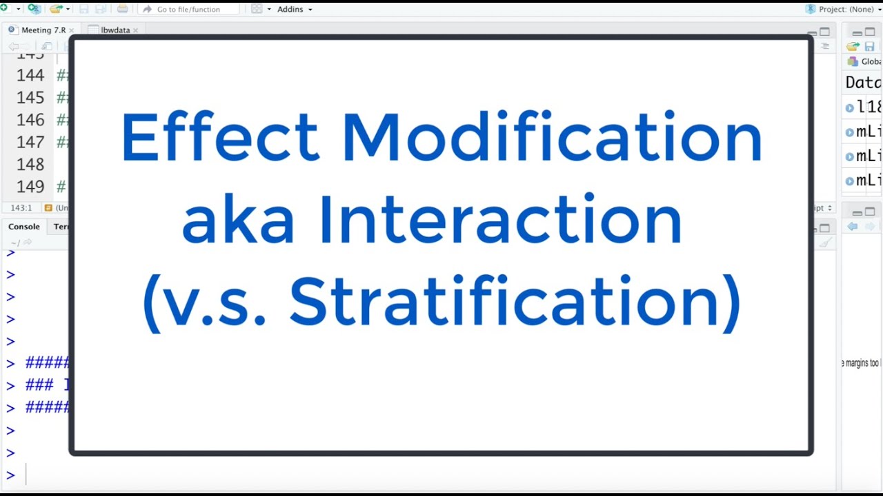 7.4 Effect Modification in R: Calculating Odds Ratios and Comparing With Stratification In R