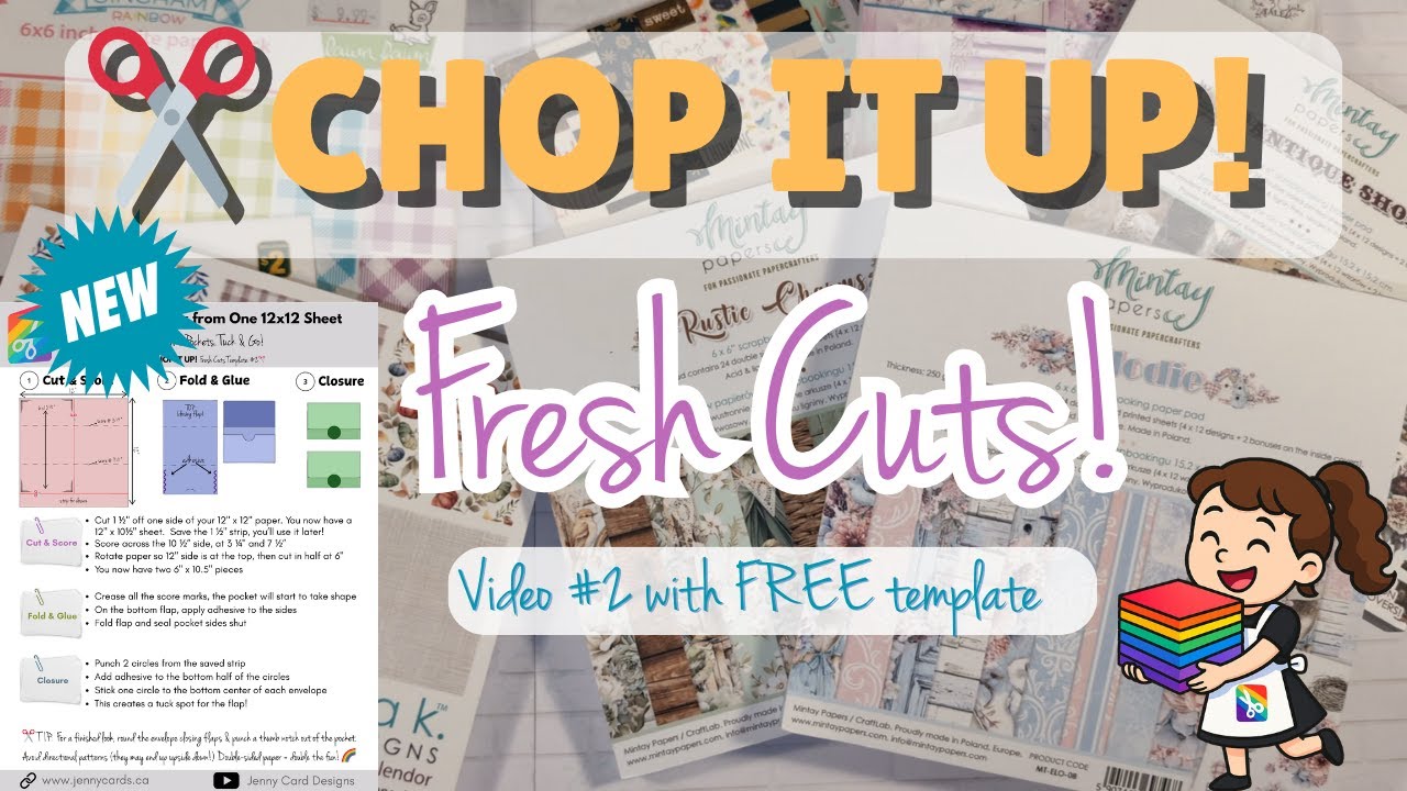 2 Envelope Pockets from One 12x12 Sheet! | Fresh Cuts Template #2 ✂️ Chop It Up!