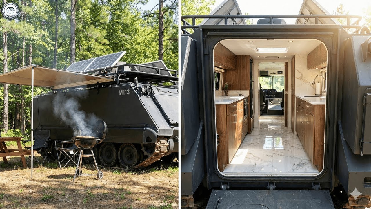 Building a House Inside an Armored M113 in the Forest (Full ASMR Process).