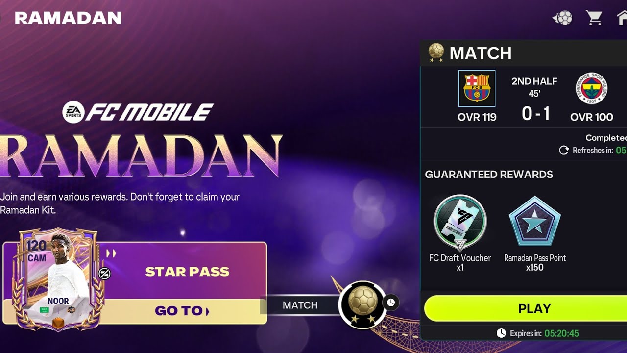 FC Barcelona vs. Fenerbahçe. Ramadan. FC Mobile 