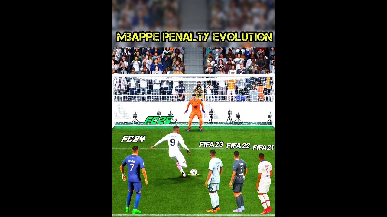 Evolution Of Mbappe - Penalty Kicks From FIFA 21 To FC 25 #mbappe #penaltykick #shorts