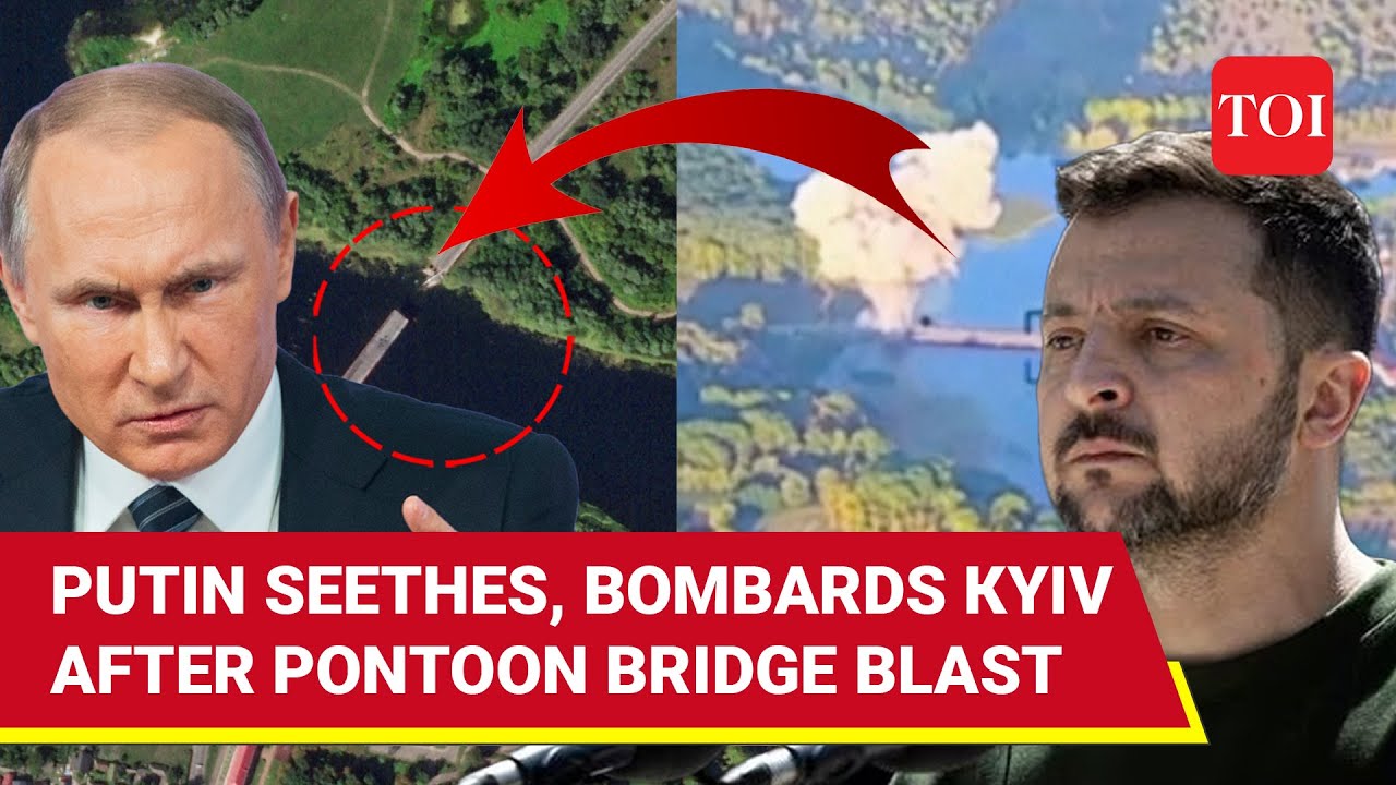 'Furious&rsquo; Putin Bombards Kyiv With Missiles; Satellite Images Reveal Russia Rebuilds Pontoon Bridge