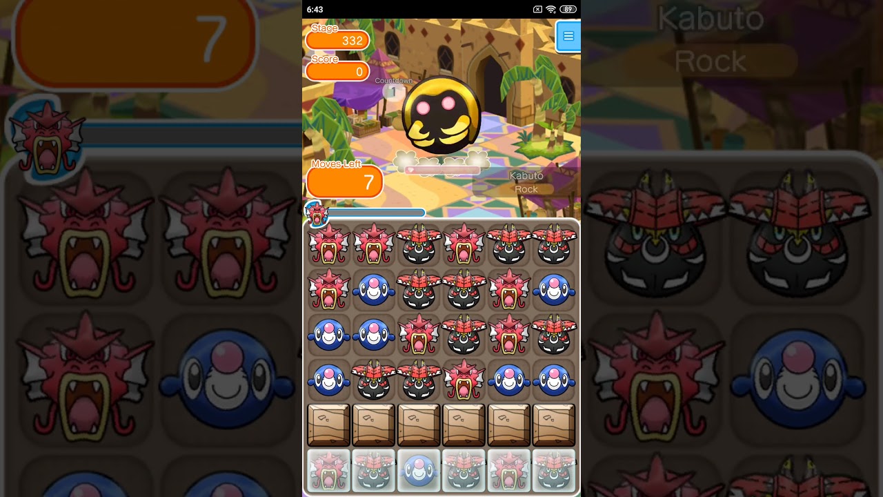 Pokémon Shuffle Mobile Main Stage 332 - Kabuto