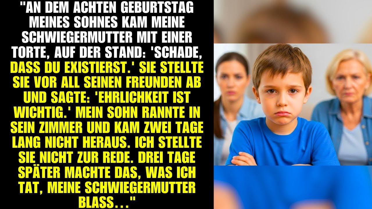 Am 8. Geburtstag kam meine strenge Schwiegermutter mit einer Torte.