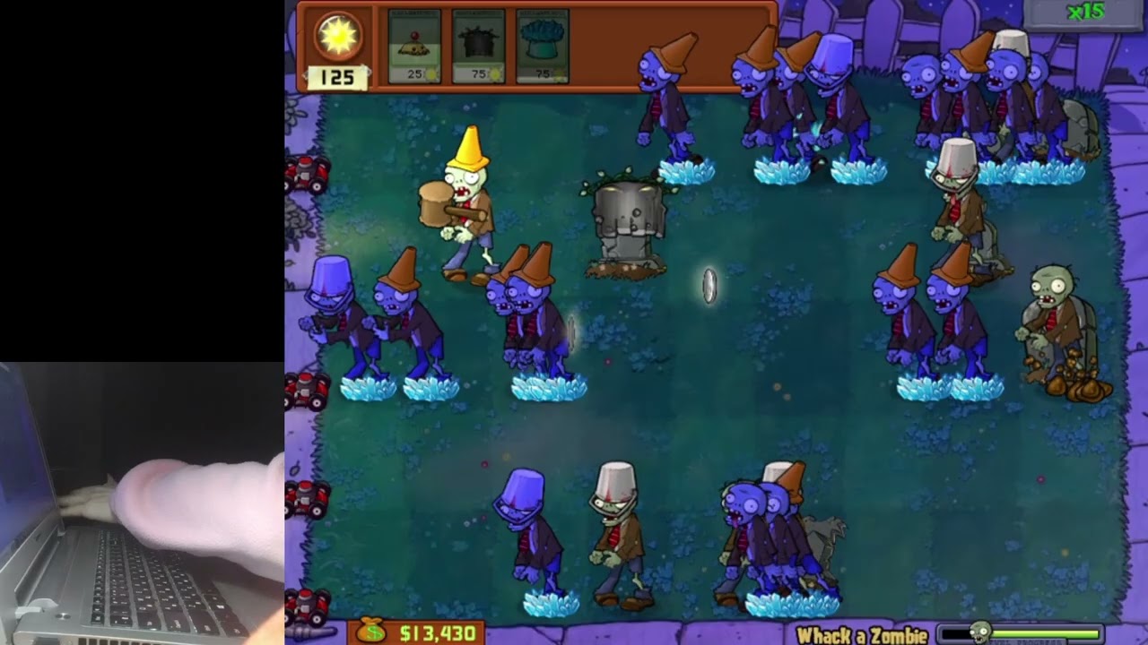 PvZ | Whack a Zombie x100 hp (handcam, 1 input device at a time)