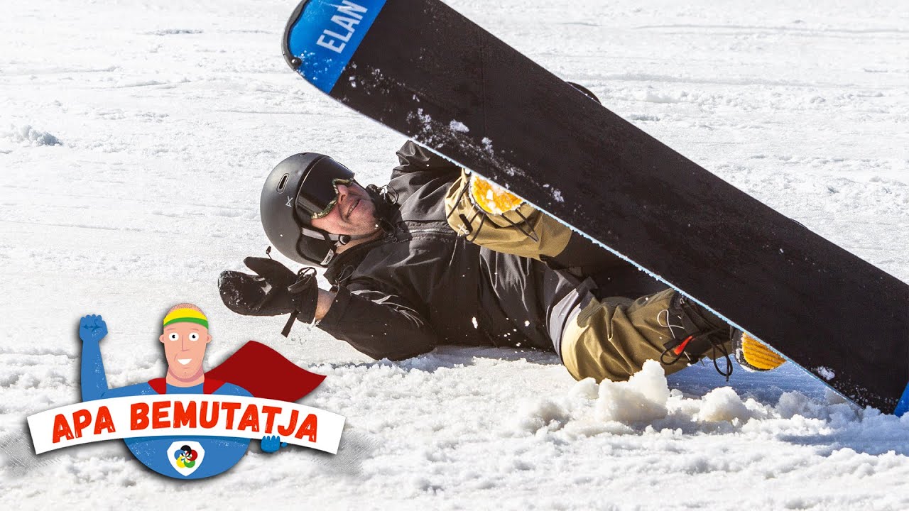 Apa bemutatja, hogy kell snowboardozni