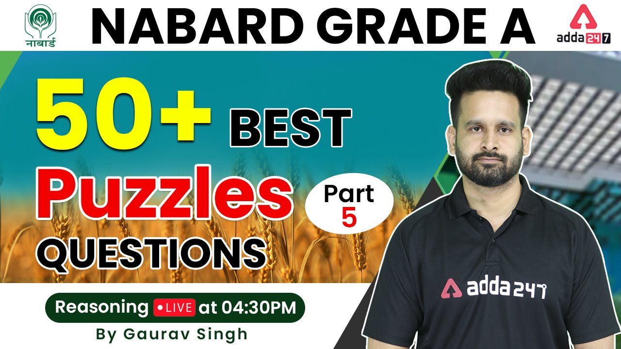 NABARD GRADE A | REASONING | 50+ BEST Puzzles Questions | Best Puzzle Reasoning Part #5 | Gaurav Sir