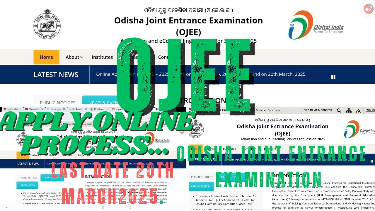 OJEE 2025 Online Registration and apply full process | How to apply OJEE  Online apply full process.
