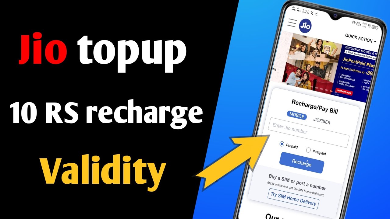 jio top up 10 rs recharge validity