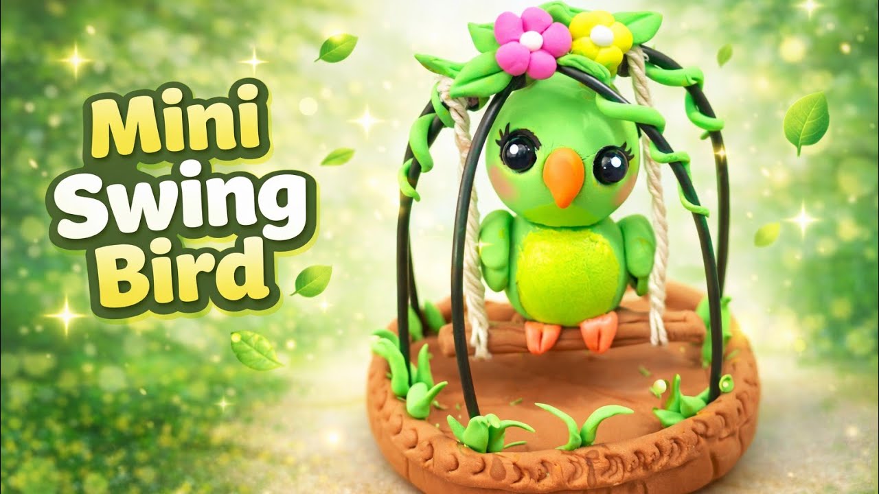 Full video Tiny Parrot in Cage – Air Dry Clay Craft