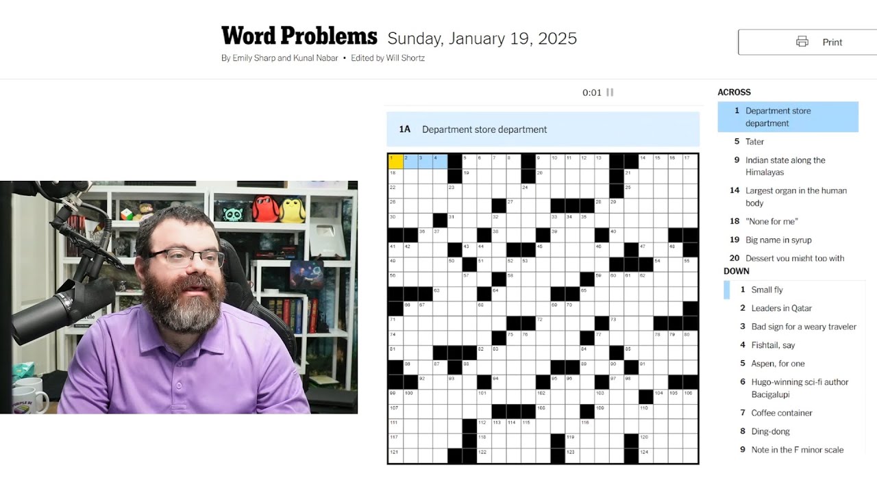 Learning Crossword Week 35 | NYT Crossword Sunday Jan 19th, 2025