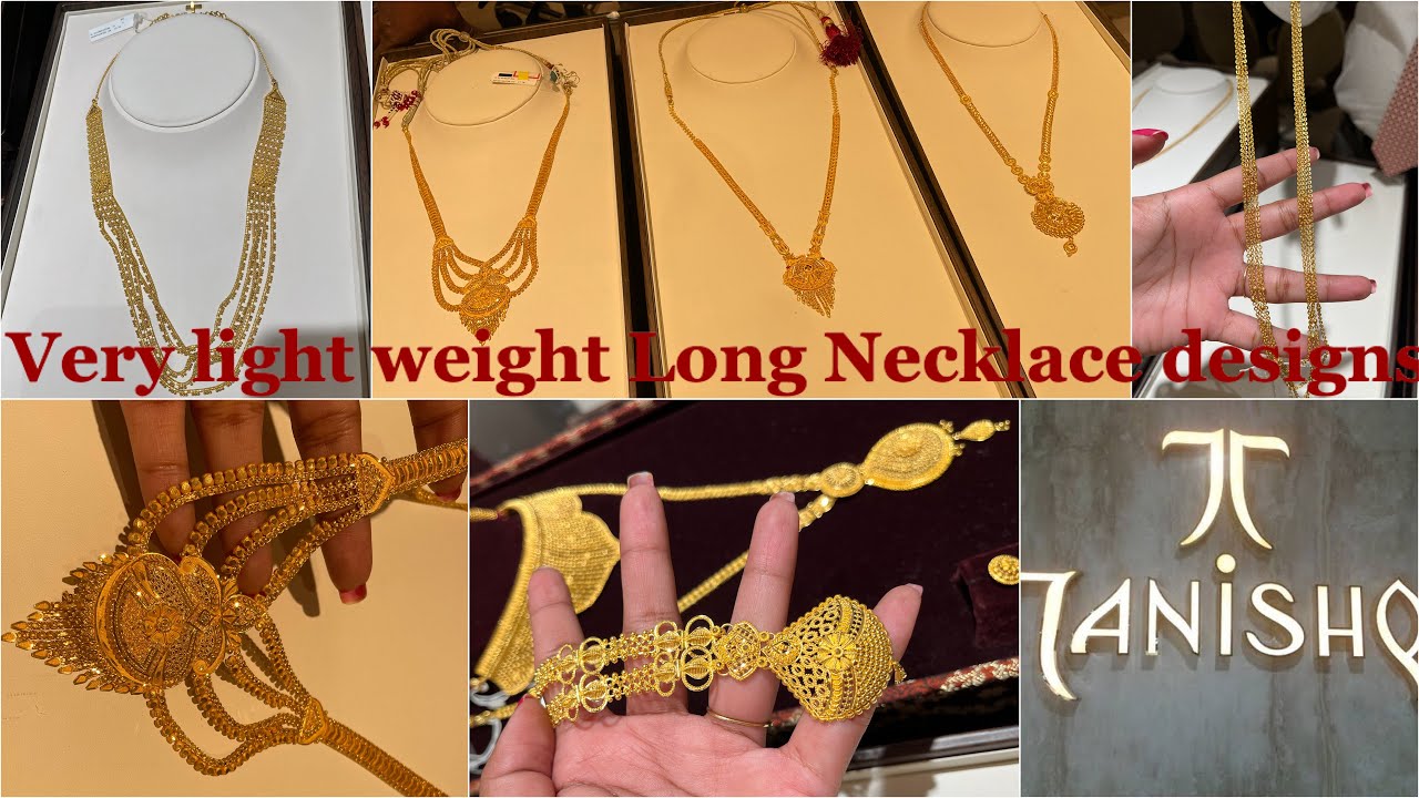 Tanishq very light weight long Necklaces / Ranihaar / Sitahaar | Gold necklace designs | Long Haram