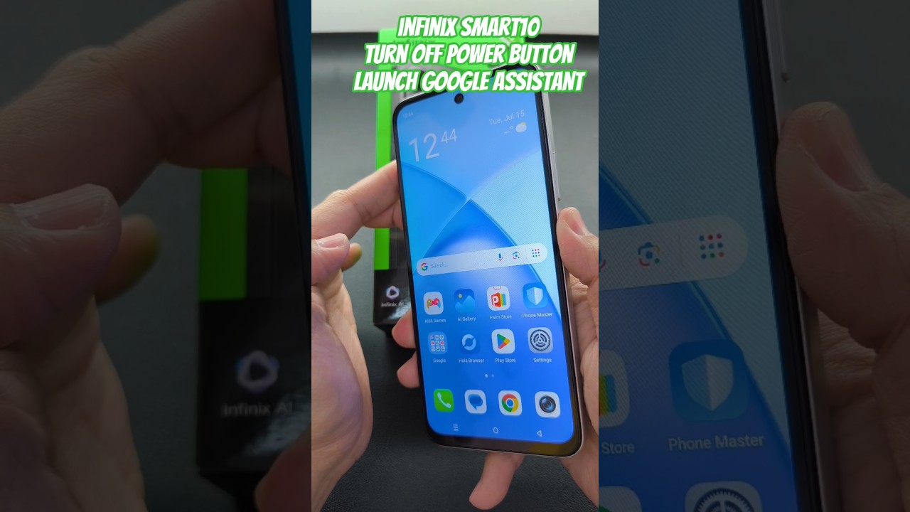 infinix Smart10 Turn off Power Button Launch Google Assistant