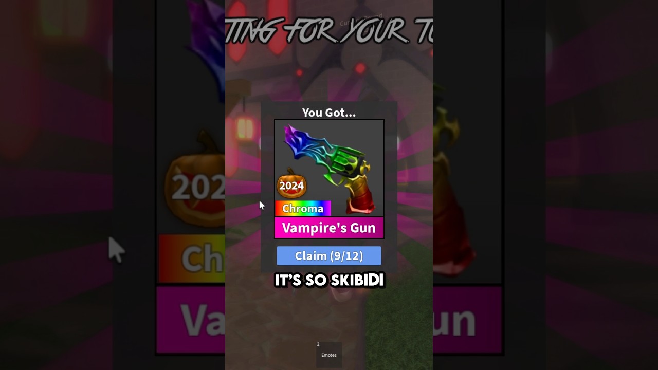 UNBOXING THE CHROMA VAMPIRE GUN 🧛🔫 #roblox #shorts #mm2 #robloxshorts