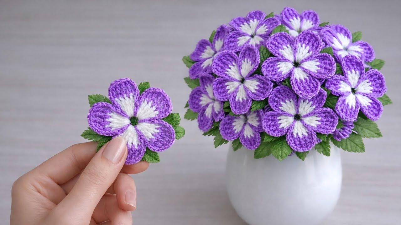 Wow, amazing! Easy crochet flower motif pattern tutorial.💜#crochet #knittig 