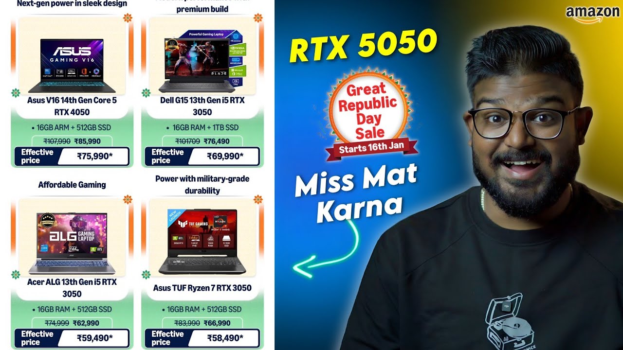 Republic Sale🔥Top 9 Gaming Laptop Deals in Amazon Great Republic Day Sale 2026 | RTX 5050 Laptop