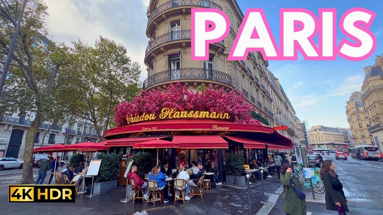 Paris 4K HDR Walk: Triadou Haussmann to Les Halles, Fall 2023