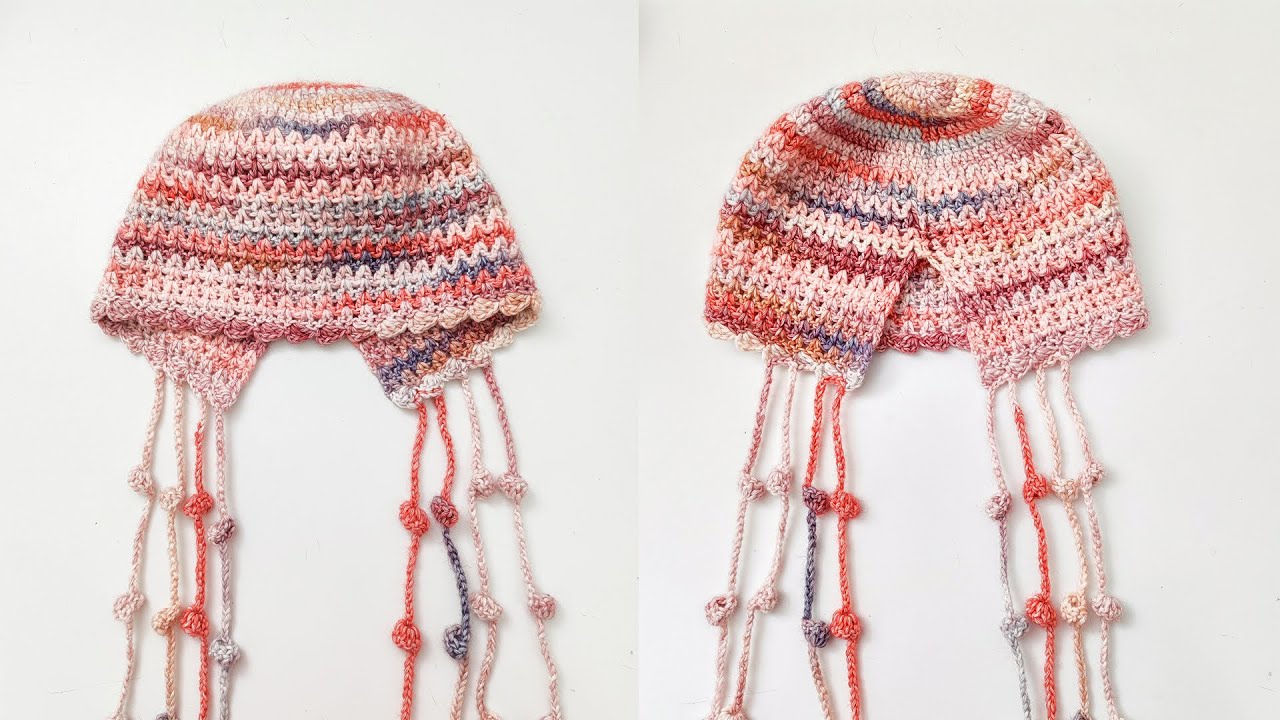钩针风铃护耳帽--Crochet Wind Chime Earmuff Hat