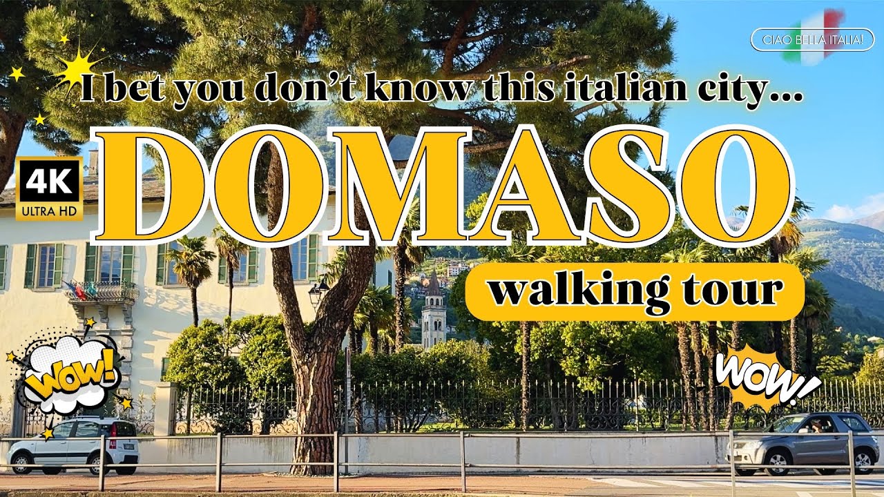 Relaxing walk by the lake COMO 🎥 DOMASO 4K walking tour ☀️ ITALY 2024