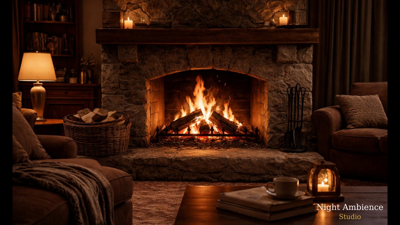Cozy Fireplace Sounds 🔥 Calm Indoor Ambience for Sleep, Relaxation & Focus