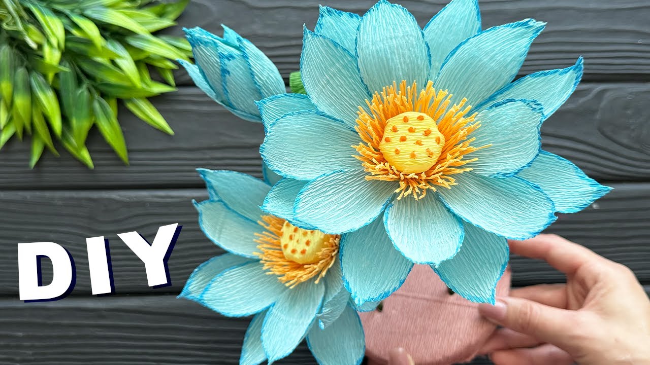 Amazing! How to Make Crepe Paper Water Lily DIY Flower decoration Idea