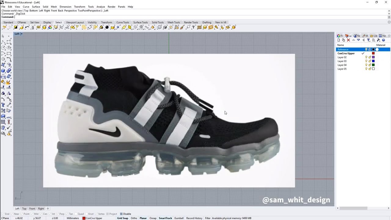 Vapormax 3D Modeling in Rhino #1