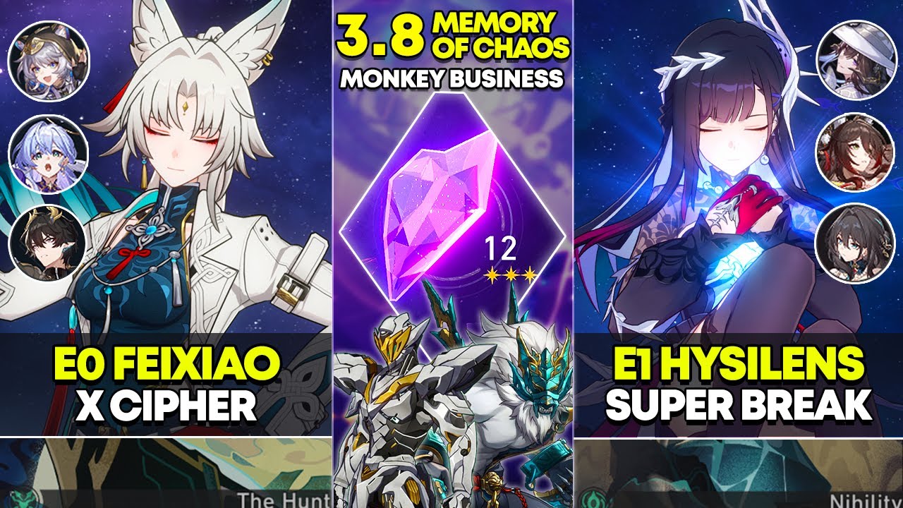E0 Feixiao x Cipher & E1 Hysilens Super Break | Memory of Chaos 12 | Honkai Star Rail 3.8