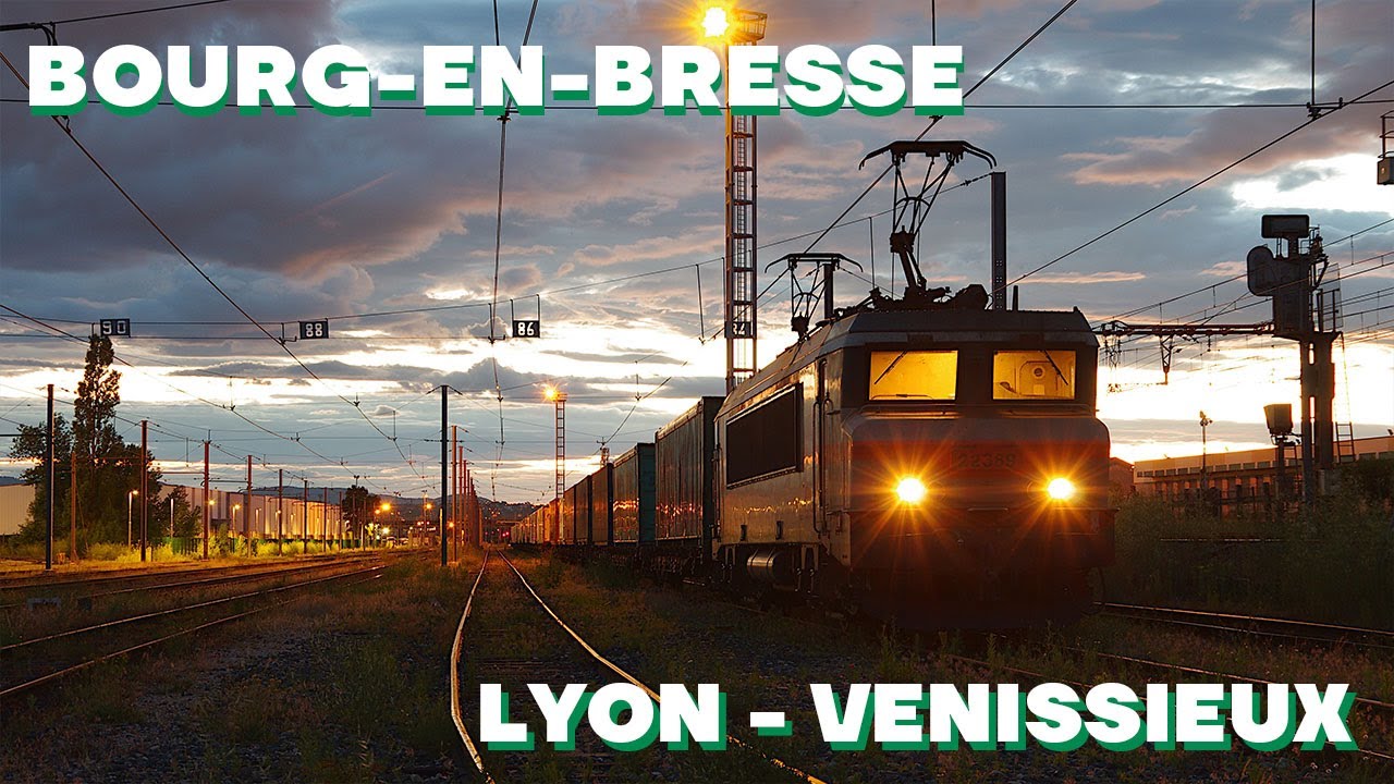 Voyage en cabine de BOURG-EN-BRESSE à LYON-VENISSIEUX à bord d'une BB 22200 à 120km/h